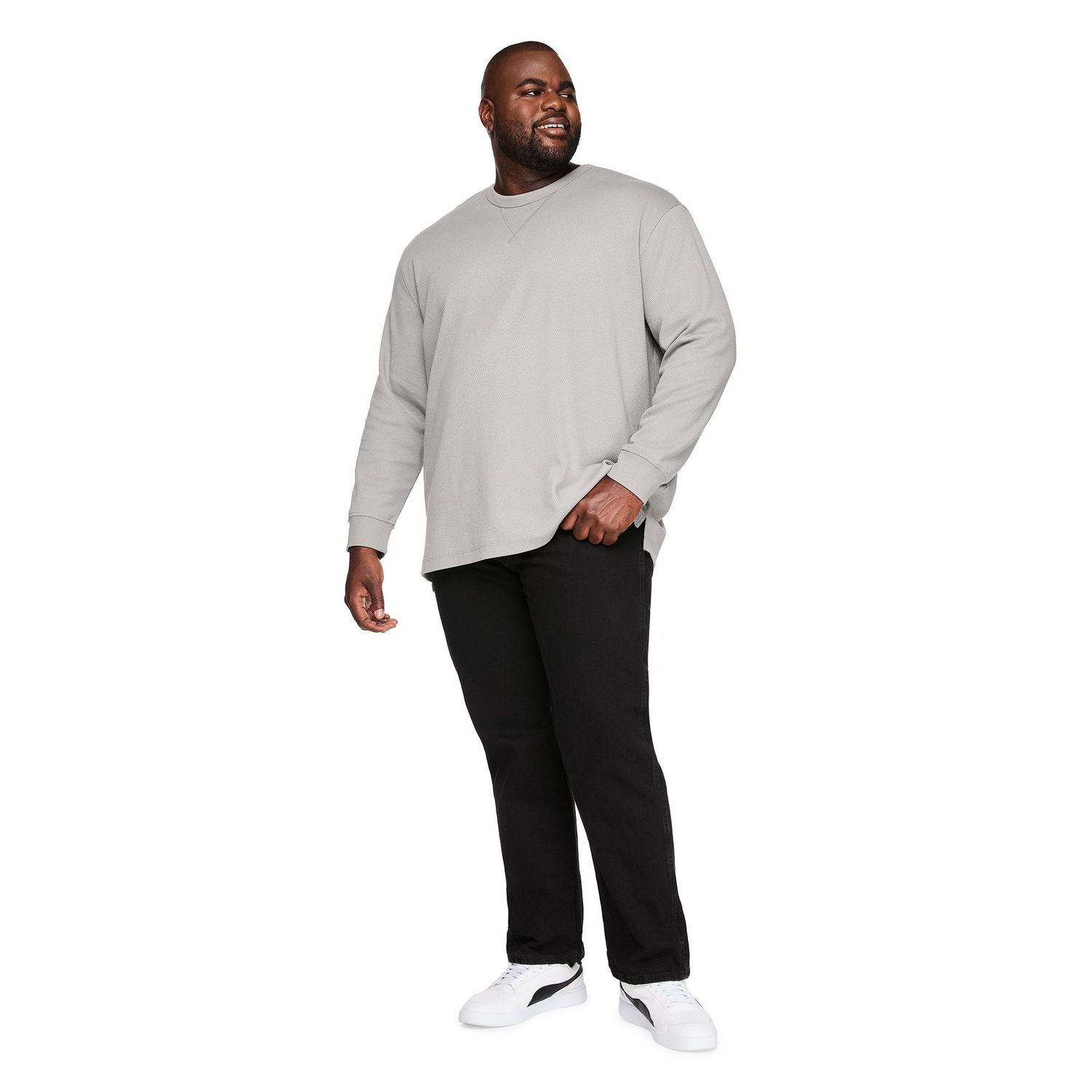 T-shirt texturé à manches longues George Plus pour hommes