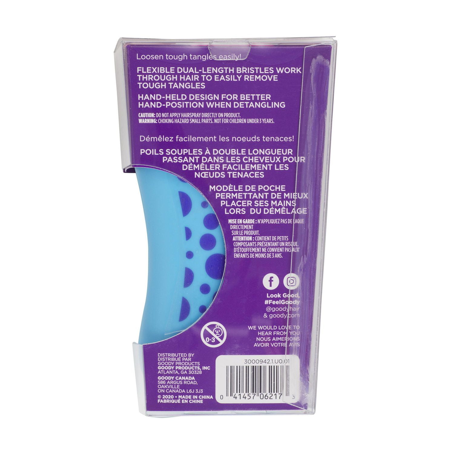 Goody Tangle Fix Detangling Hair Brush, Assorted Designs, 1 Ct, Tangle Fix Hair Brush