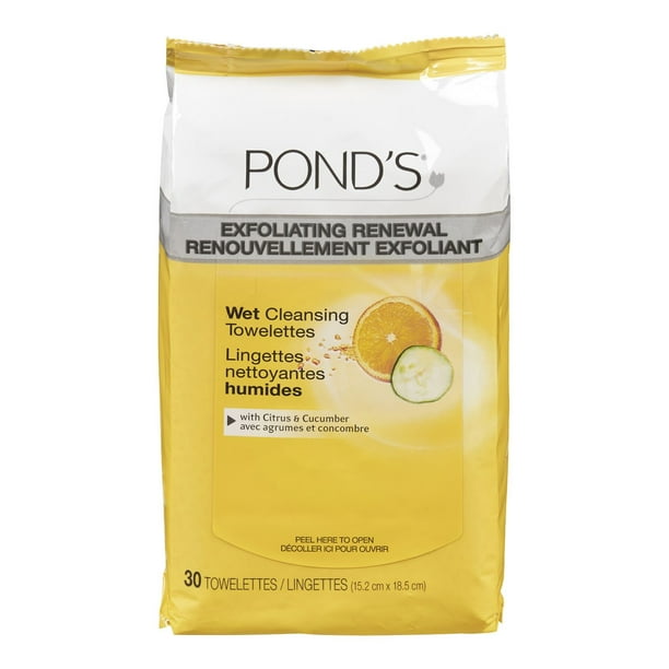 Pond's®  Agrumes & concombre parfum Lingettes nettoyantes et exfoliantes 30 Count