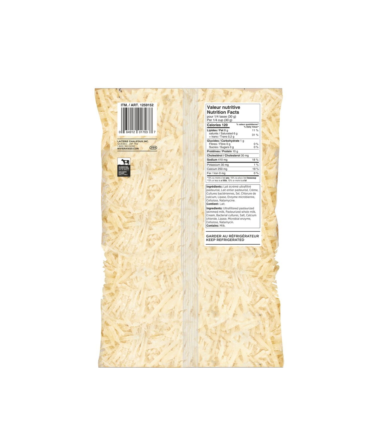 Maison Riviera Shredded Parmesan Cheese, 170 g