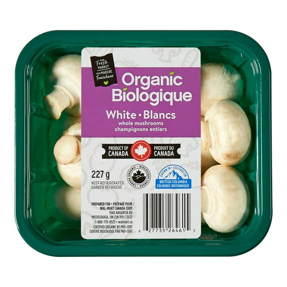 Champignons blancs entiers biologiques Mon marché fraîcheur 227 g