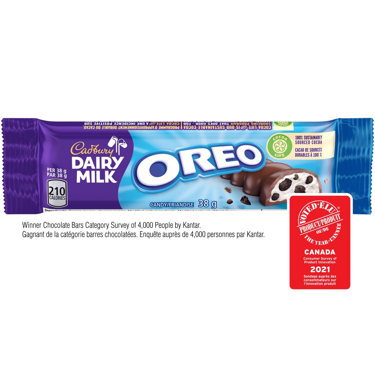 Cadbury Dairy Milk Oreo Chocolate Bar, 38g