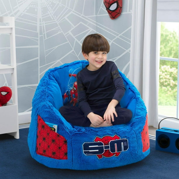 Fauteuil Cozee Spider-Man en peluche avec siège à mémoire de forme