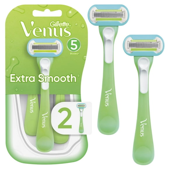 Venus Extra Smooth Green Disposable Women's Razors, 2CT
