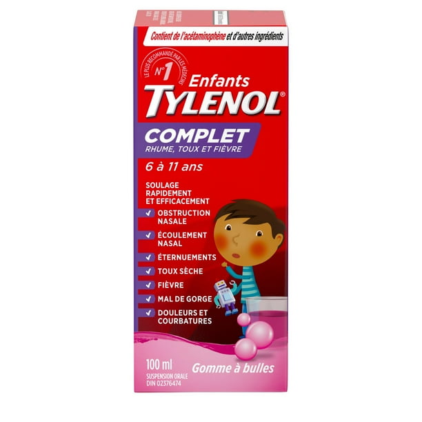 TYLENOL® Fièvre et mal de gorge, pour enfants