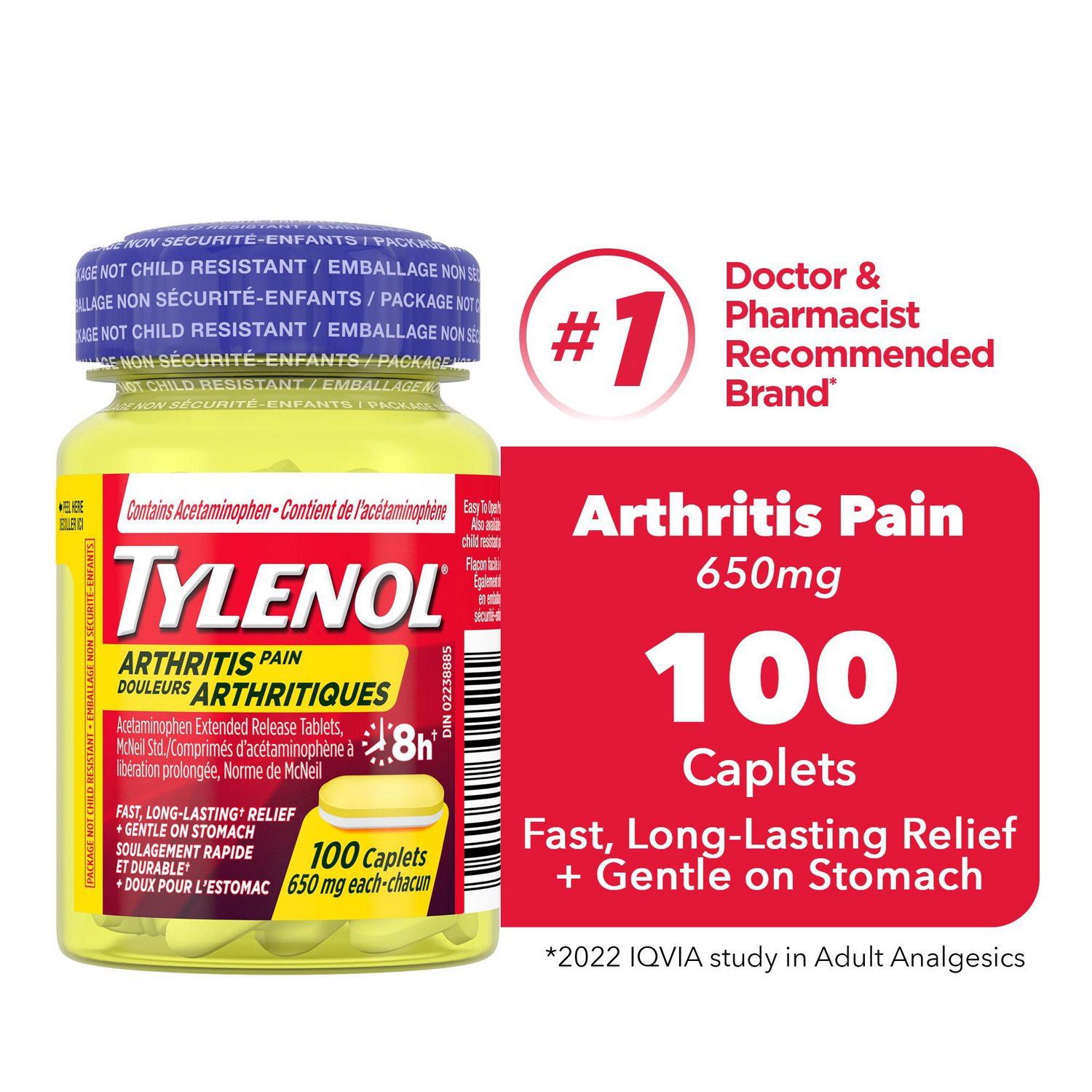 Tylenol Douleurs arthritiques, 100 gélules
