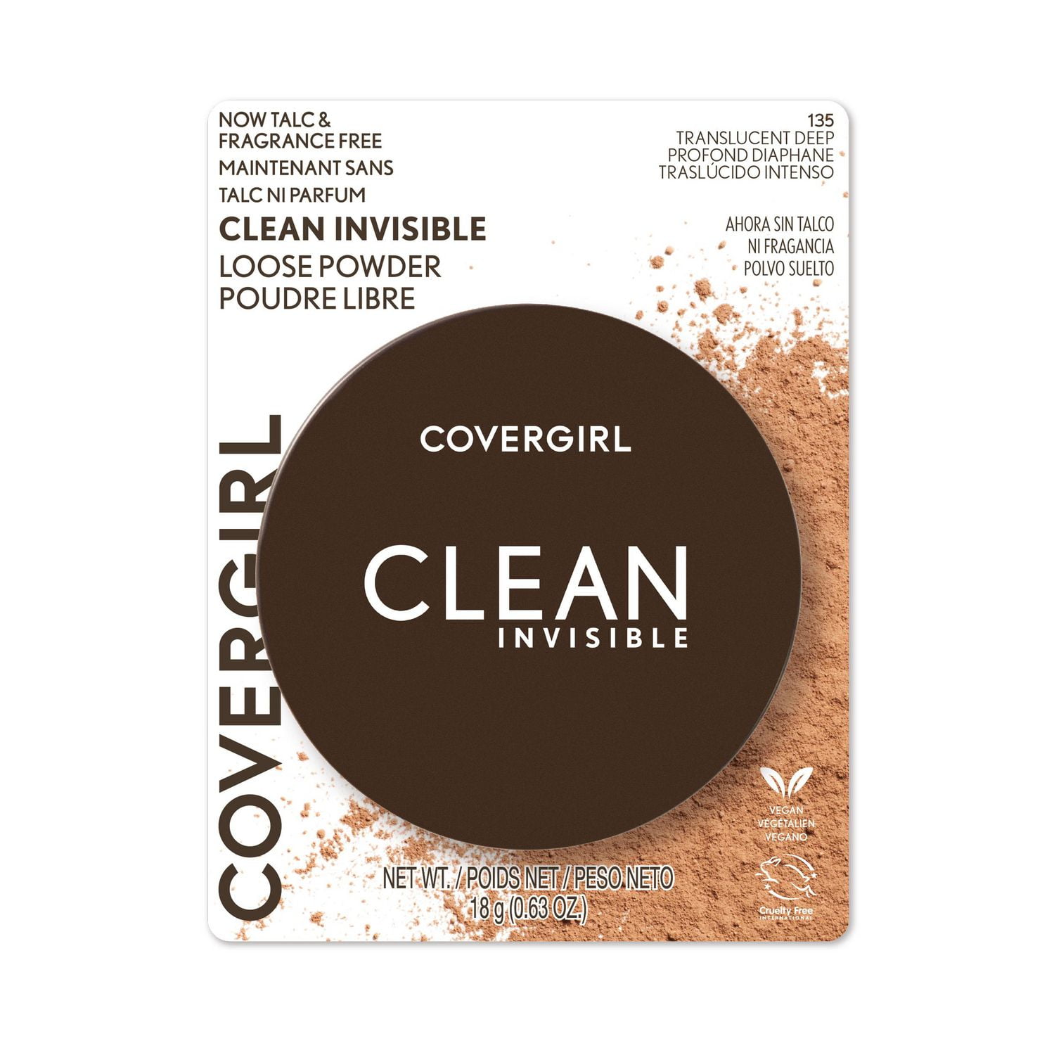 COVERGIRL Clean Invisible Loose Powder, 100% natural origin pigments & only 15 essential non-clogging ingredients, lightweight, breathable formula, Talc & Fragrance Free