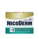 Timbre Nicoderm Transparent Étape 1, 21 mg/jour, Timbre transdermique de nicotine, Aide pour cesser de fumer et Aide de renoncement au tabac 14 timbres – image 2 sur 8