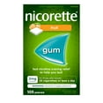 thumbnail image 1 of Nicorette Gum, Nicotine 2 mg, Fruit Flavour, Quit Smoking Aid and Smoking Cessation Aid, 105 pieces, 1 of 9