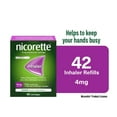 thumbnail image 1 of Nicorette Nicotine Inhaler Refills, Inhaler Quit Smoking and Smoking Cessation Aid, NRT Products, 4 mg, 42 cartridges, 1 of 5