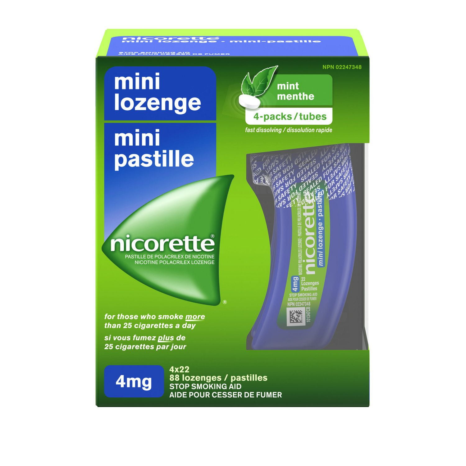 Nicorette Mini Lozenges, Mint, 4mg, 88 Pieces Walmart Canada
