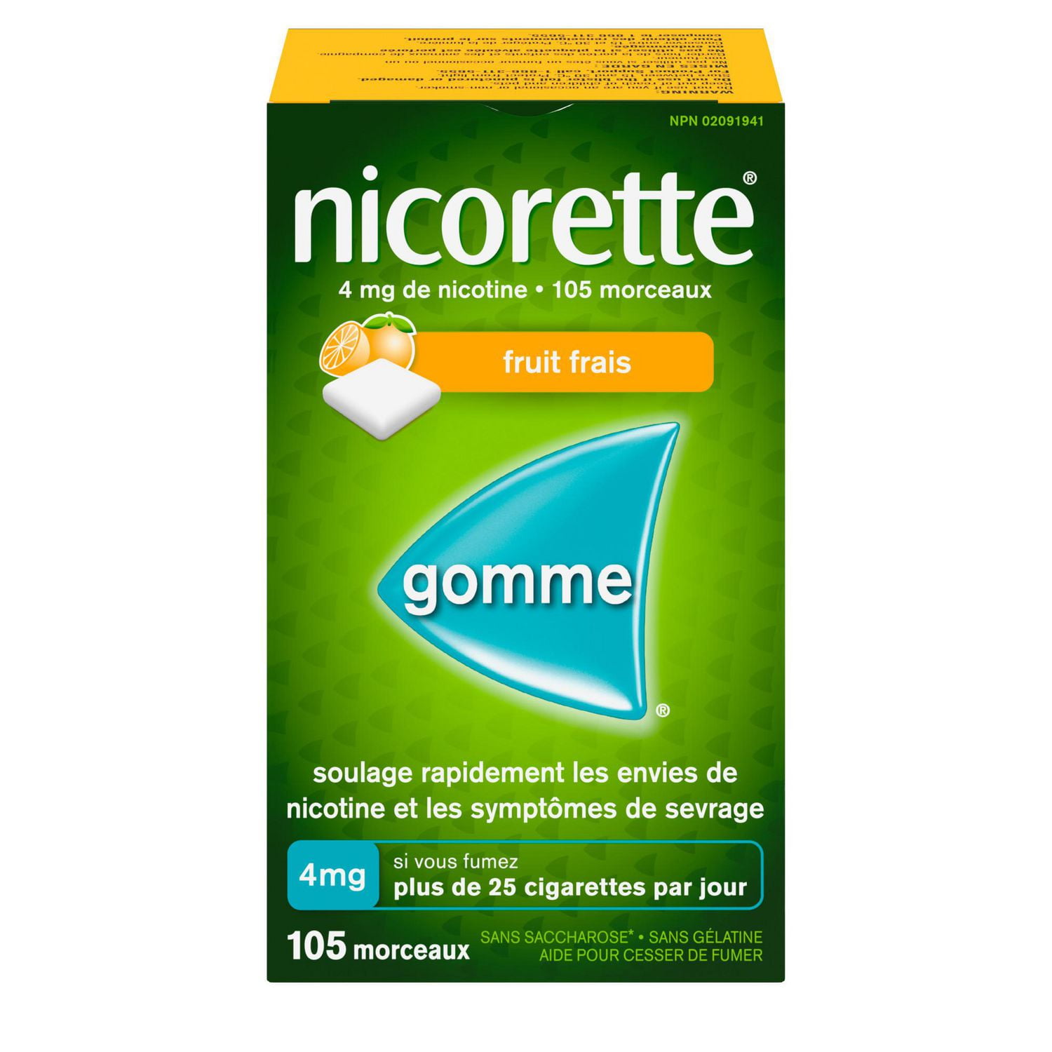 Nicorette Gum Nicotine 4mg Fresh Fruit Flavour Quit Smoking Aid