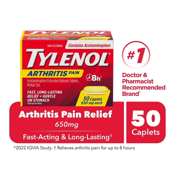 Tylenol Arthritis Pain Relief Acetaminophen 650mg Caplets, 50 Count