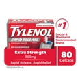 thumbnail image 1 of Tylenol Extra Strength Pain Reliever Medicine for Headache, Back Pain and to Reduce Fever, Acetaminophen Rapid Release Gelcaps, 500mg, 80 Count, 1 of 9