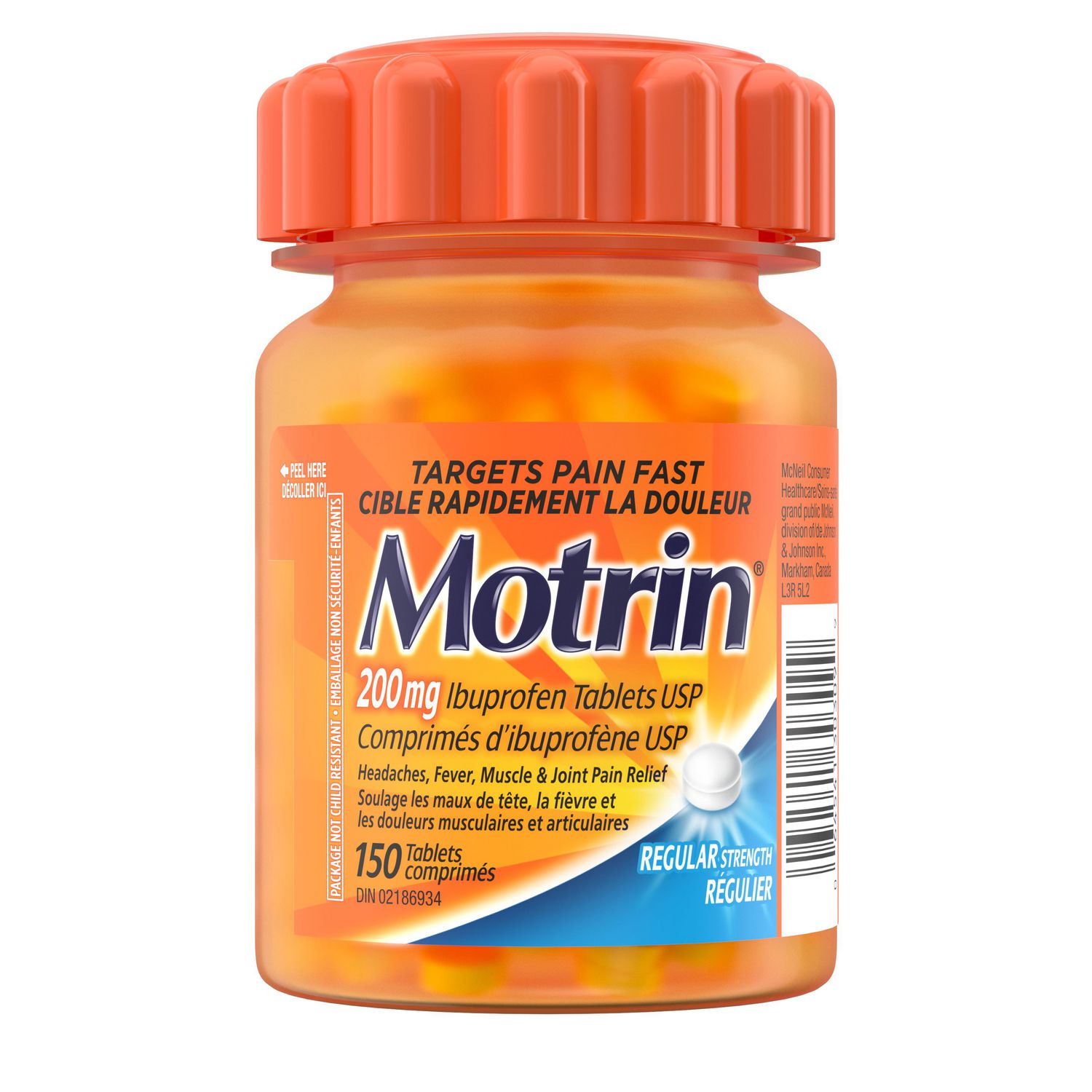 Motrin Regular Strength Pain Relief Ibuprofen 200 mg 150 count