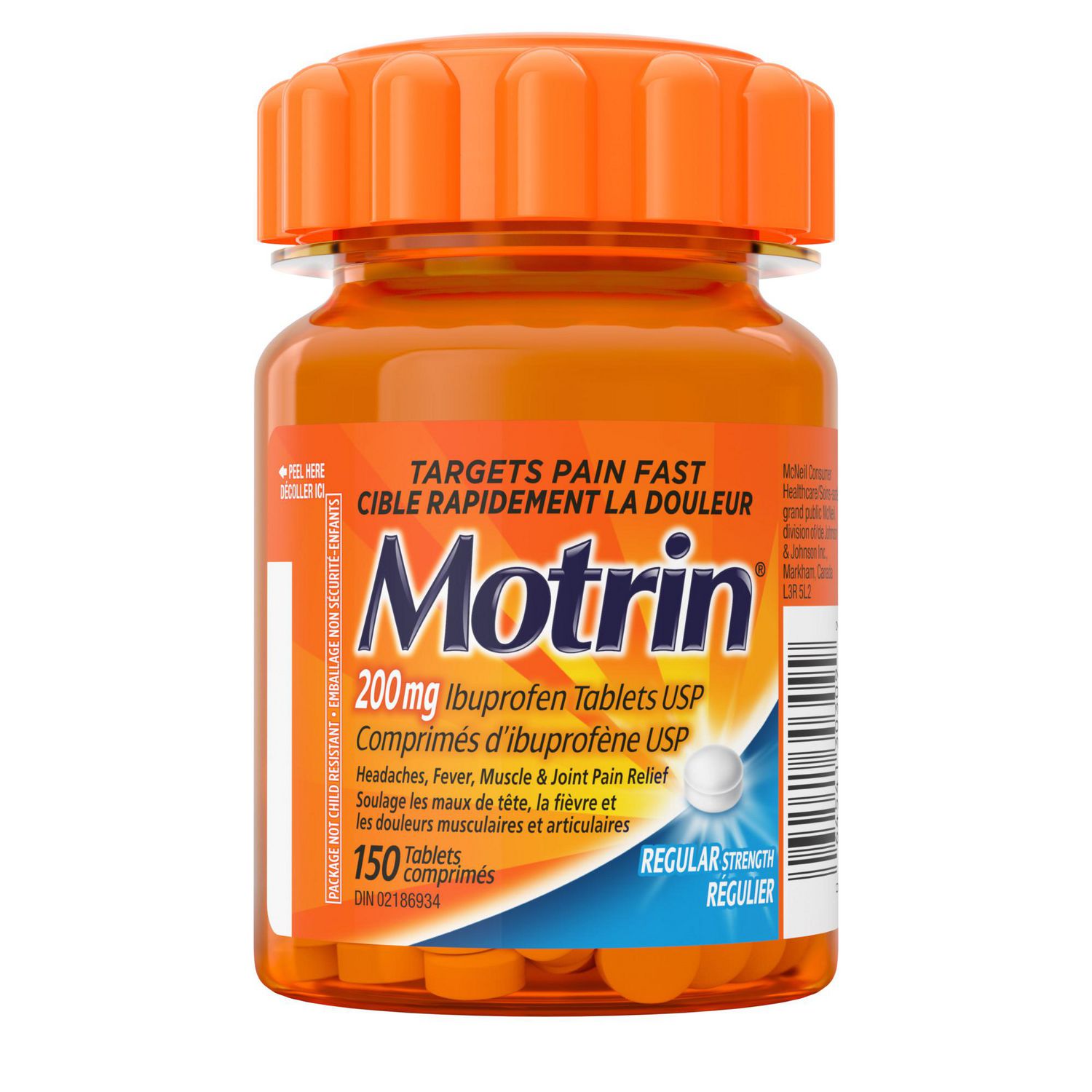 Motrin Régulier, 200 mg, 150 unités