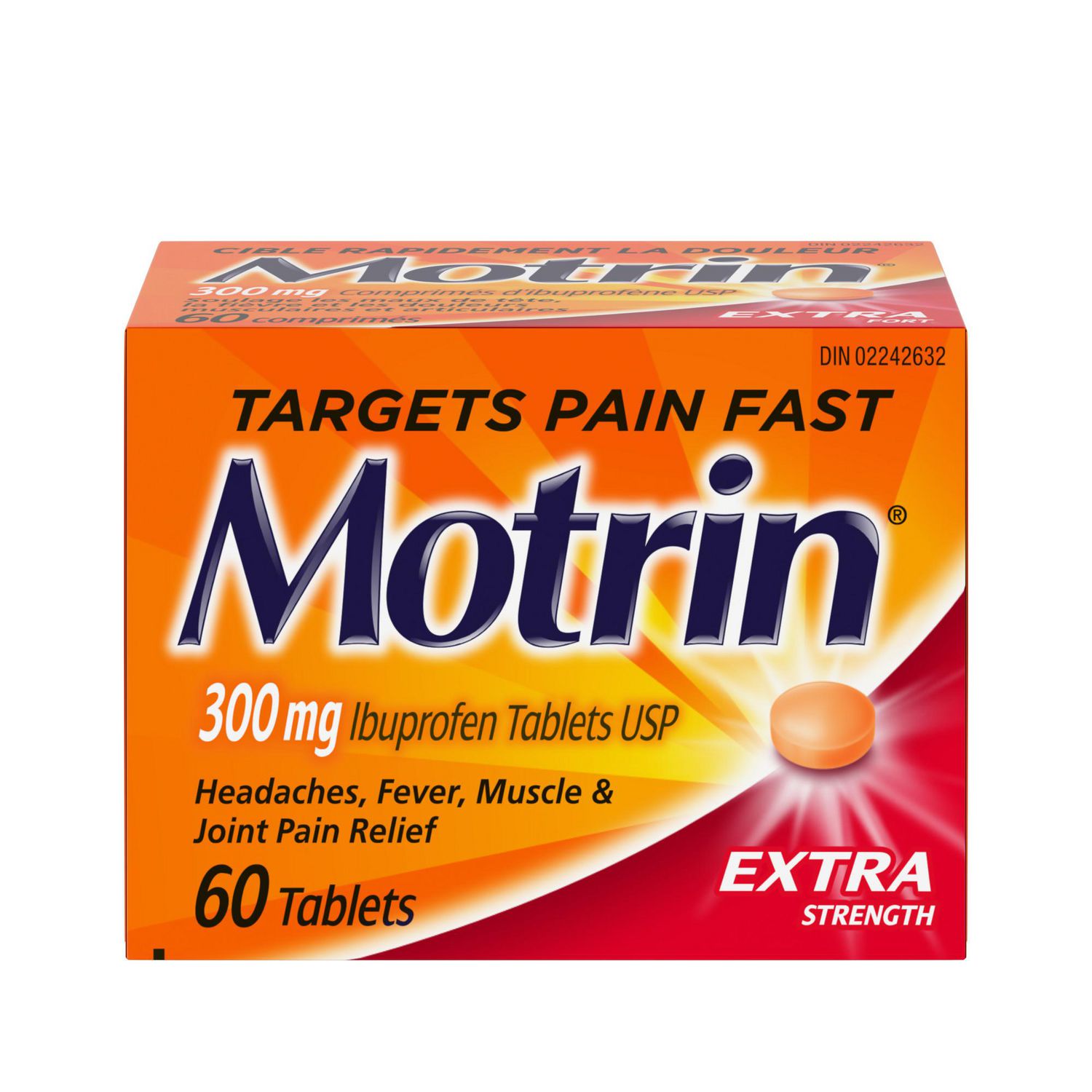 Motrin Extra fort, 300 mg, 60 comprimés