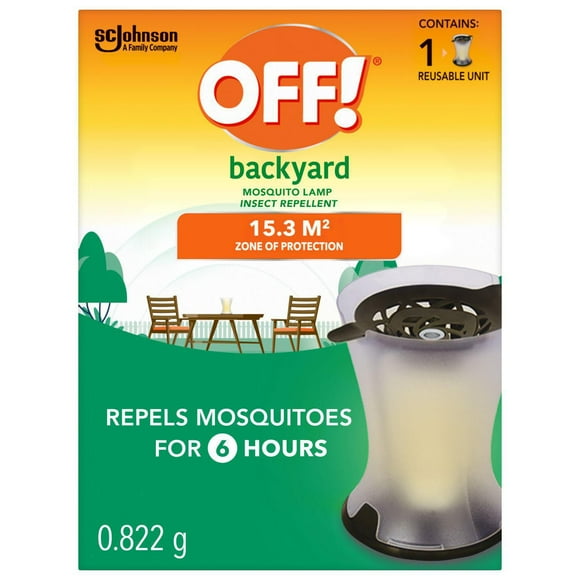 OFF! Backyard Insect Repellent Lamp, Ideal for Camping and Outdoors, Up to 6 Hours of Protection, 1 Lamp and 1 Diffuser