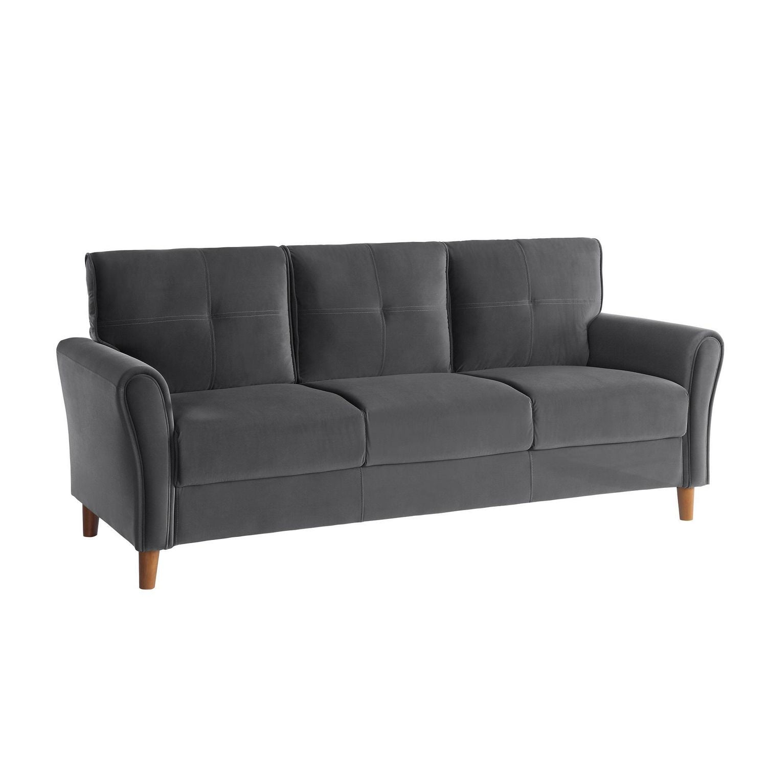Topline Home Furnishings Modern Grey Velvet Sofa Walmart Canada