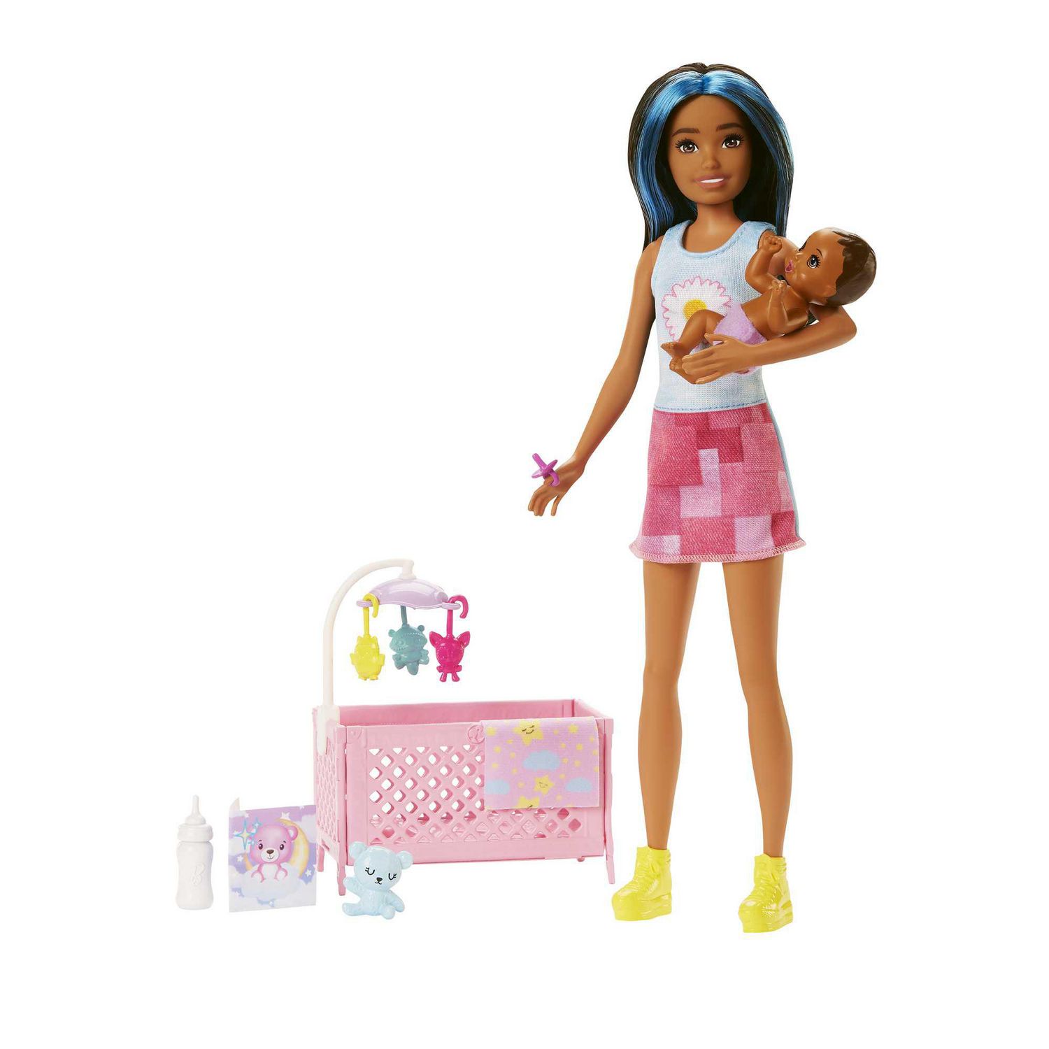 BARBIE Coffret babysitter et enfant - Poussette - Barbie pas cher 