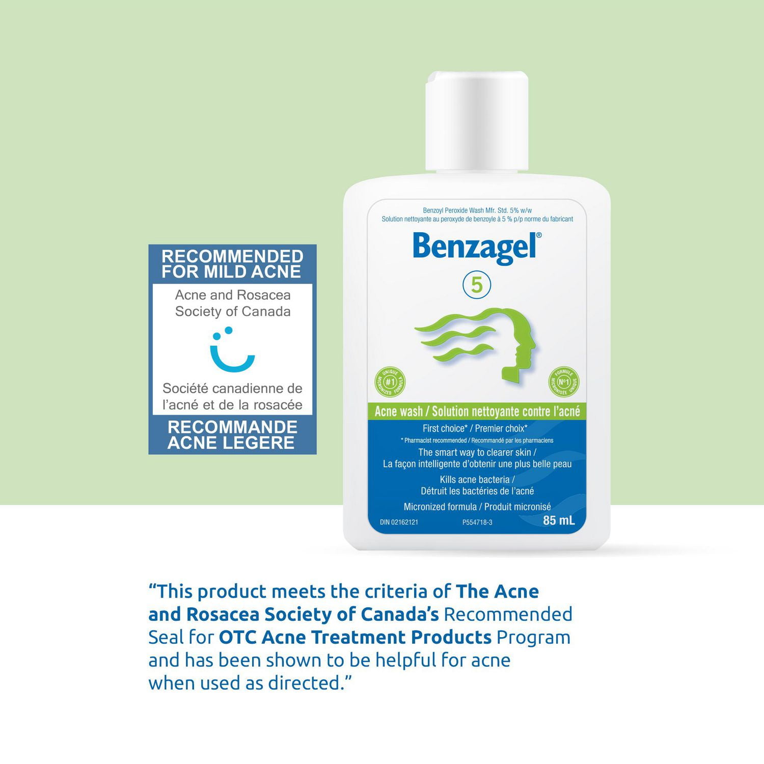 Solution nettoyante Benzagel contre acne