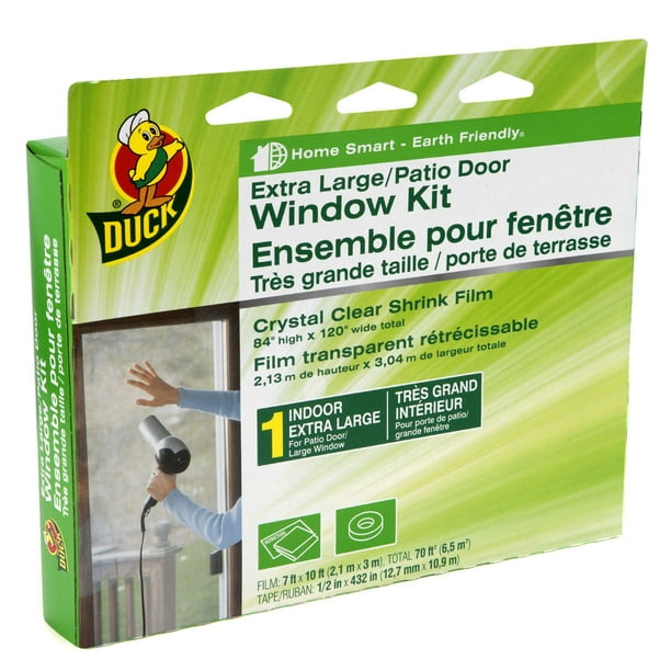 Ensemble de calfeutrage ultra-robuste de marque Duck pour fenêtres et portes de terrasse de grandes dimensions - Transparent