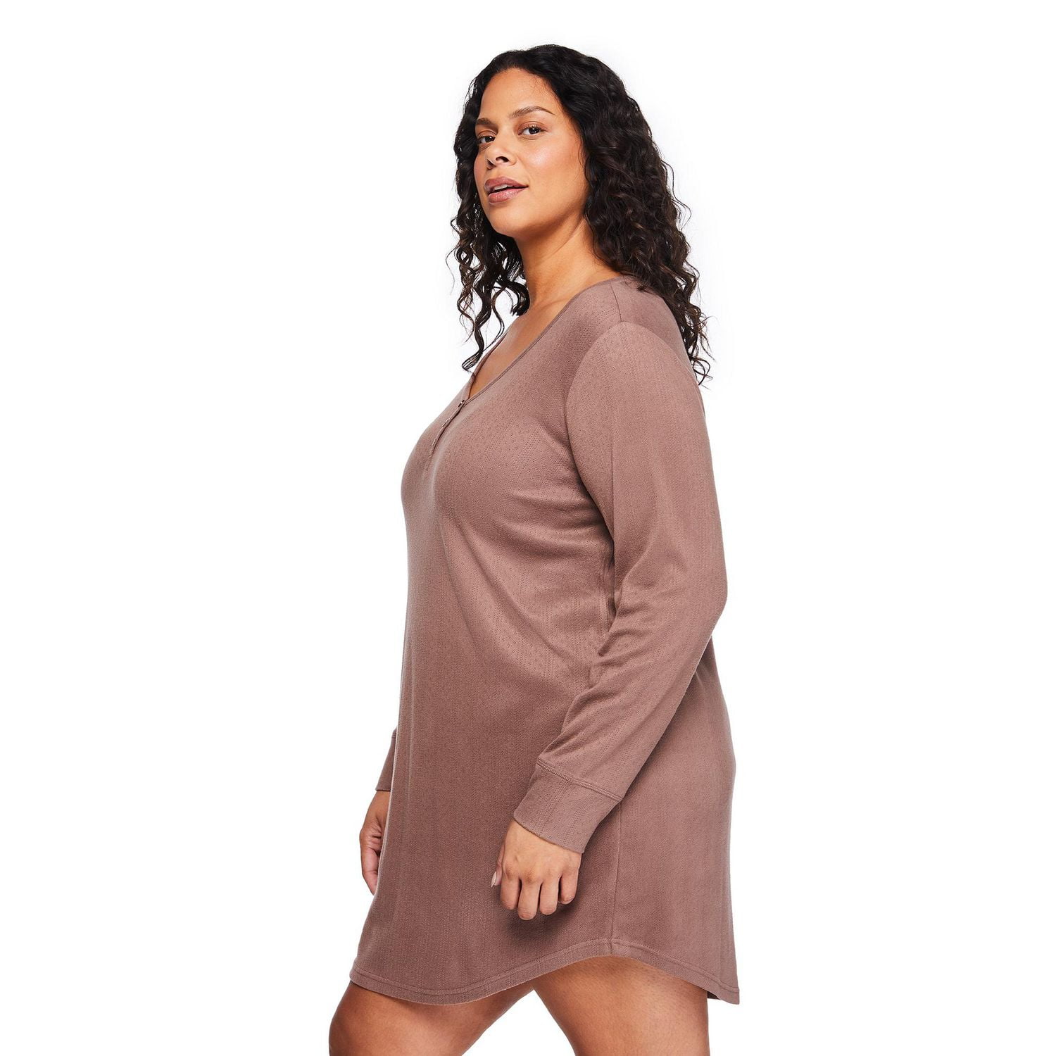 George Women's Plus Henley Nightshirt