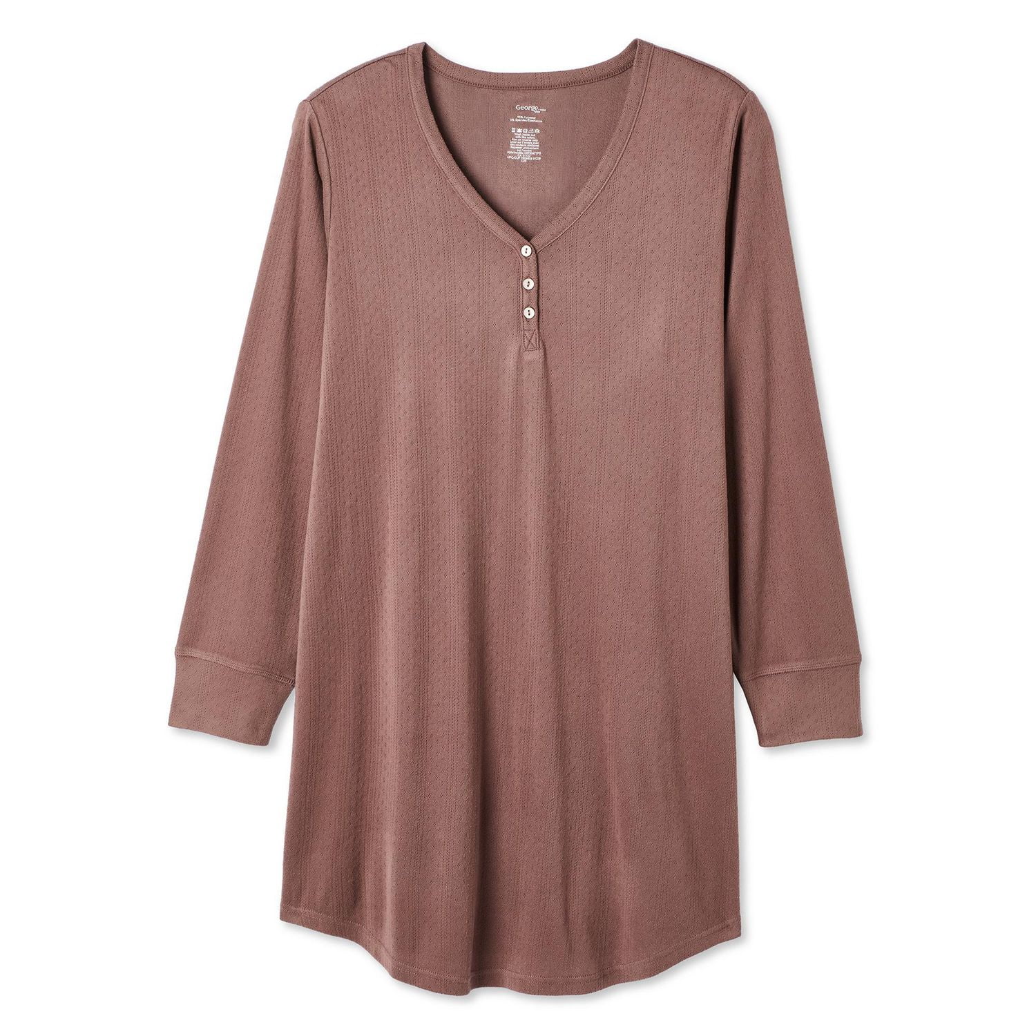 George Women's Plus Henley Nightshirt