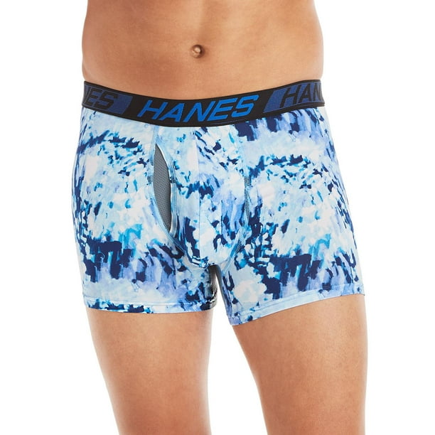 Hanes Sport Men's Air Mesh Boxer Brief Underwear, X-Temp, Assorted Solids,  4-Pack