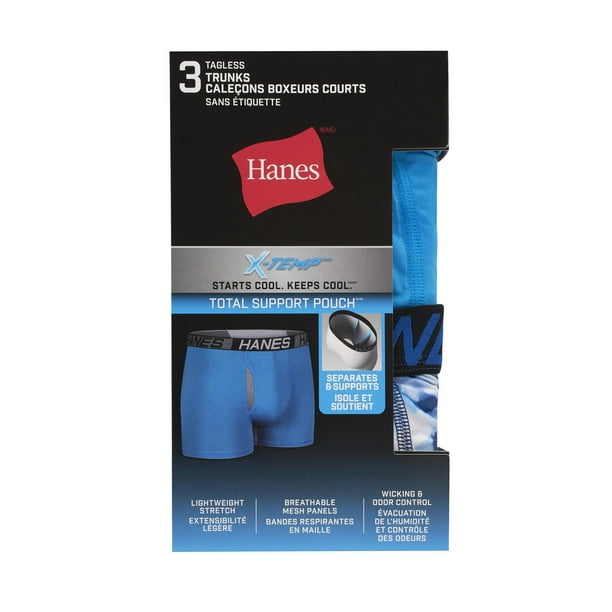 Hanes X-Temp Total Support Pouch Men's Underwear Trunks Pack, Anti