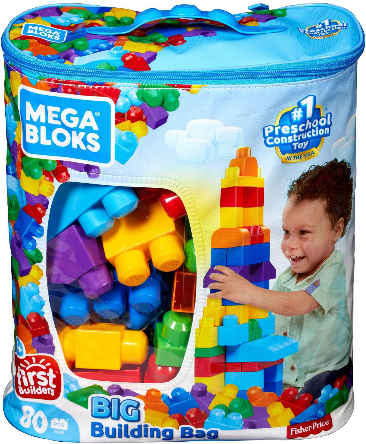 Mega Bloks DCH63 Big Building Bag 80 Piece for sale online 