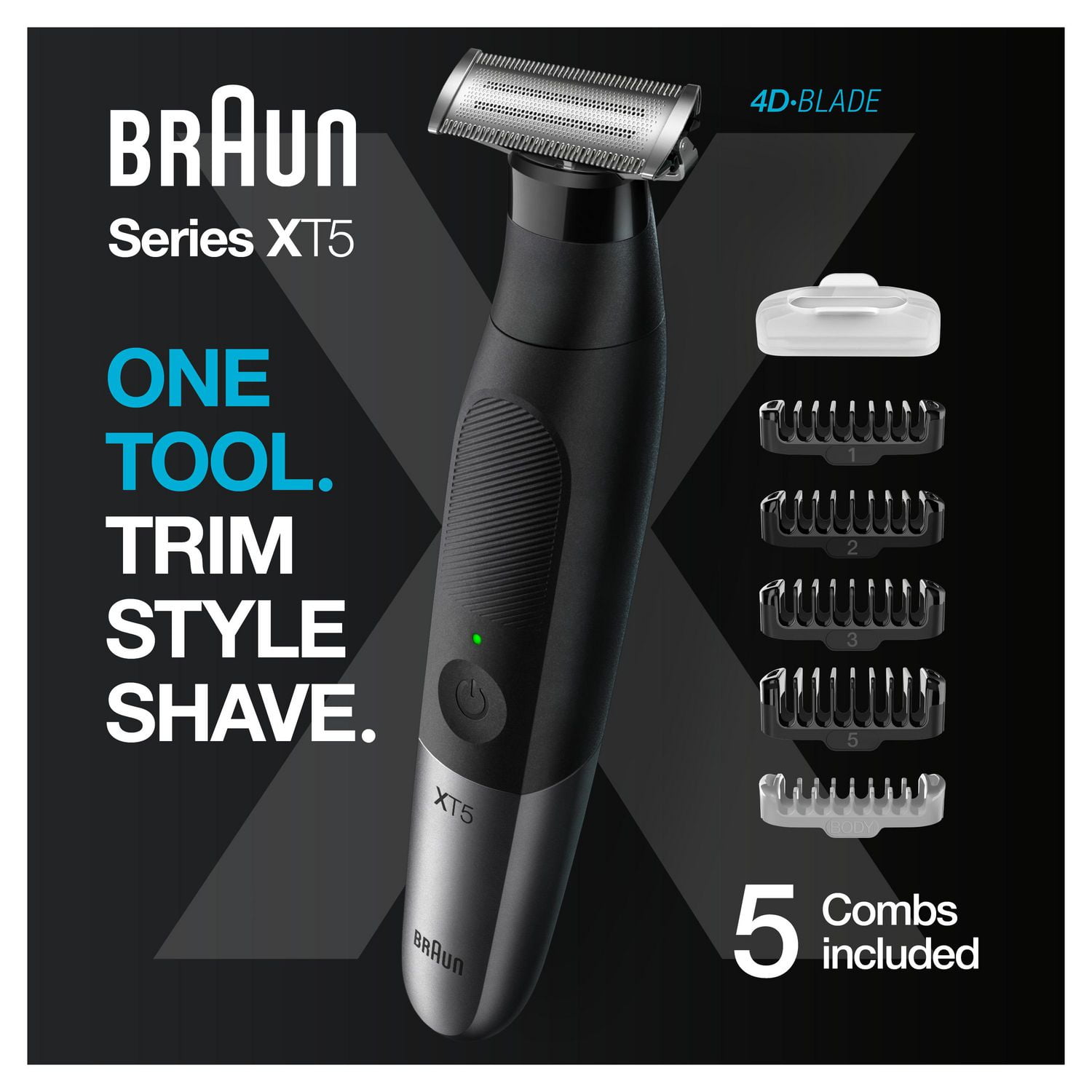 Braun Series X XT5100 Wet & Dry All-in-One Tool Electric Razor & Beard  Trimmer with 5 Attachments, black/silver