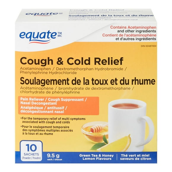 Cough & Cold Relief 10ct<br>Green Tea & Honey Lemon Flavours, 10 SACHETS<br>(Powder)