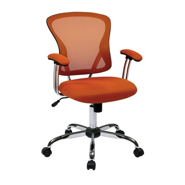 Chaise de bureau Juliana, siège en tissu maillé orange