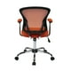Chaise de bureau Juliana, siège en tissu maillé orange – image 3 sur 3