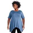 thumbnail image 1 of George Women's Plus Sharkbite Hem Tee, 1 of 6