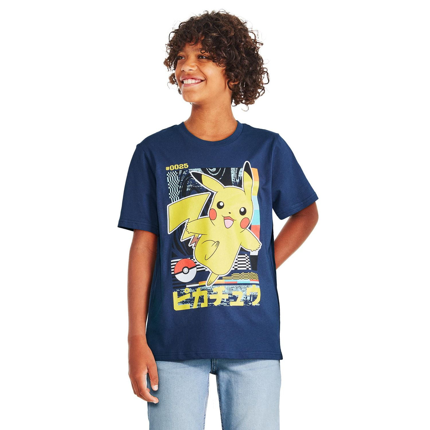 T-shirt à manches courtes Pokémon pour garçons Tailles TP–TG