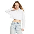 thumbnail image 1 of No Boundaries Women's Crop Button-Up Shirt, 1 of 6