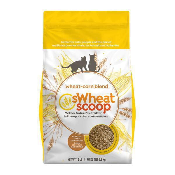 sWheat Scoop Wheat Corn Blend Cat Litter, 15lb, Natural Litter with