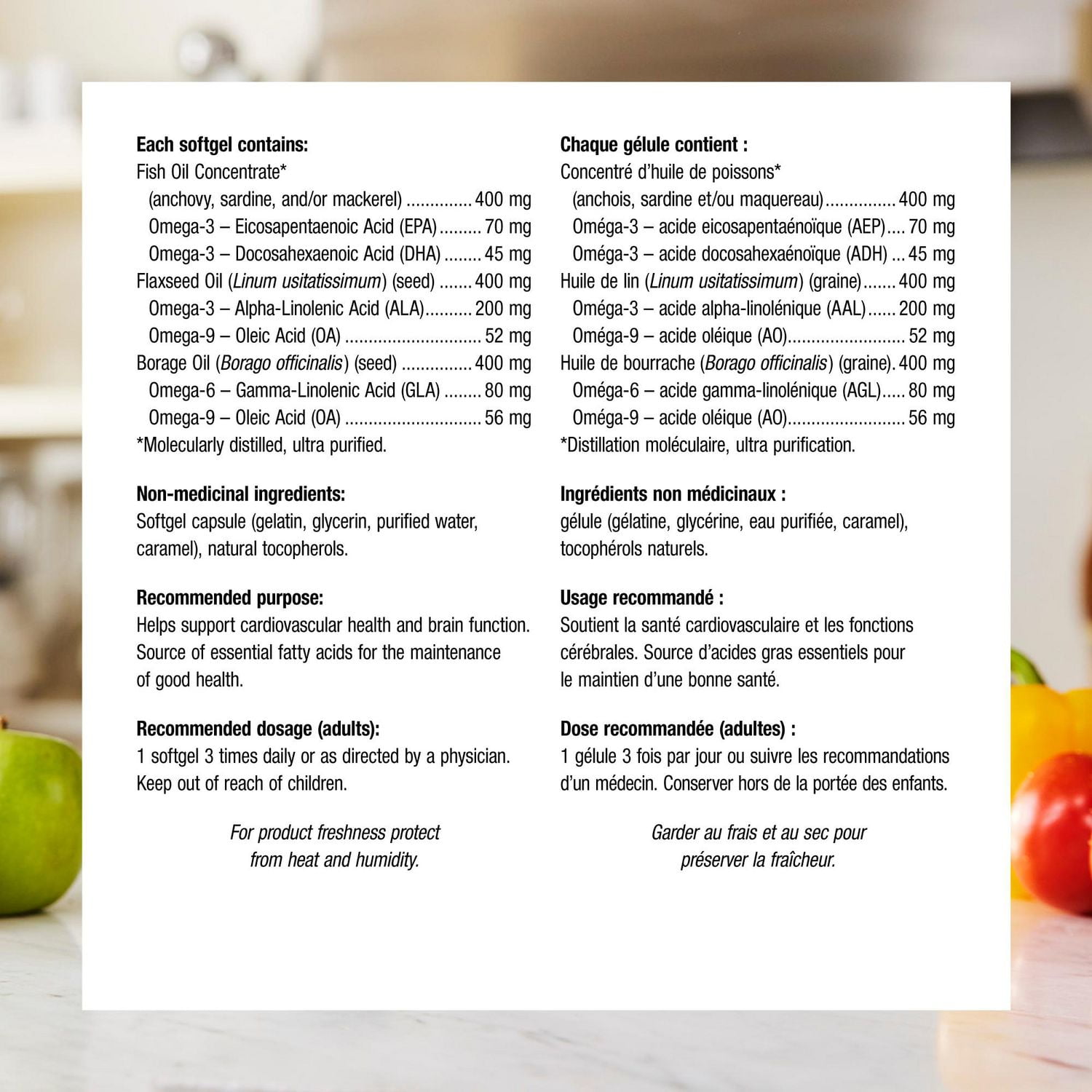 Webber Naturals Oméga 3-6-9 Poisson, Lin et Bourrache 1 200 mg Soutient des Coeur et Cerveux, 280 Gelules