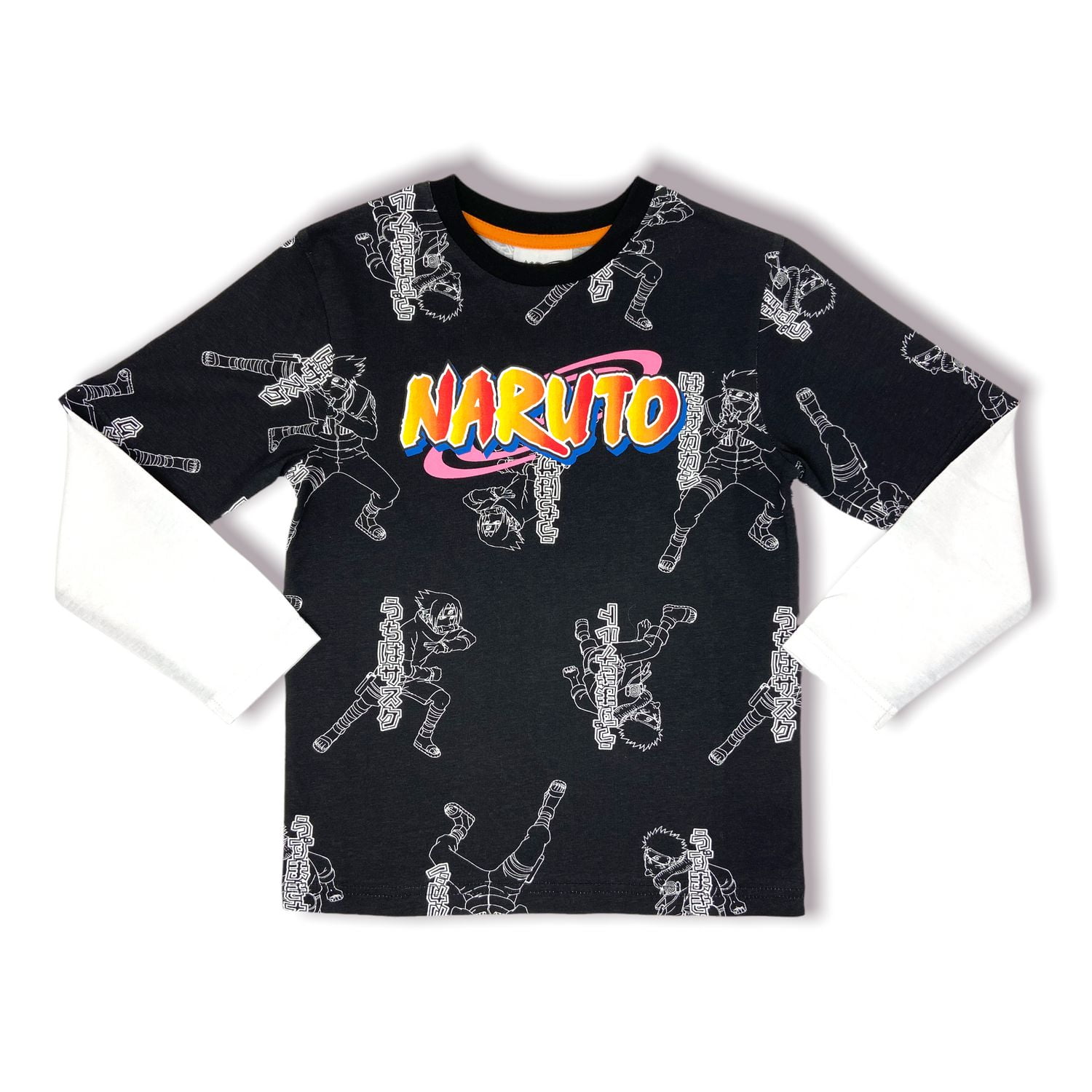 Naruto T-shirt trompe oeil à manche longue pour garçon