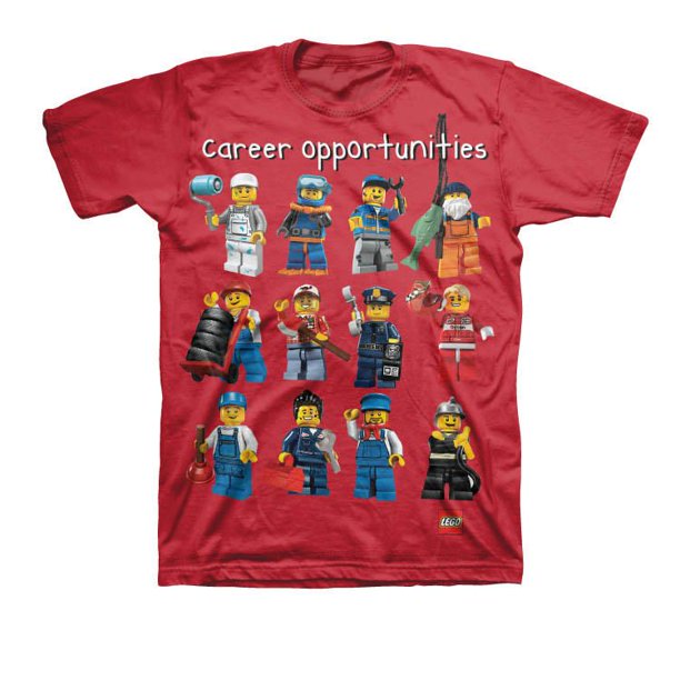 Tee-shirt à manches courtes pour garçons avec motif frontal imprimé « Career Opportunities » de Lego