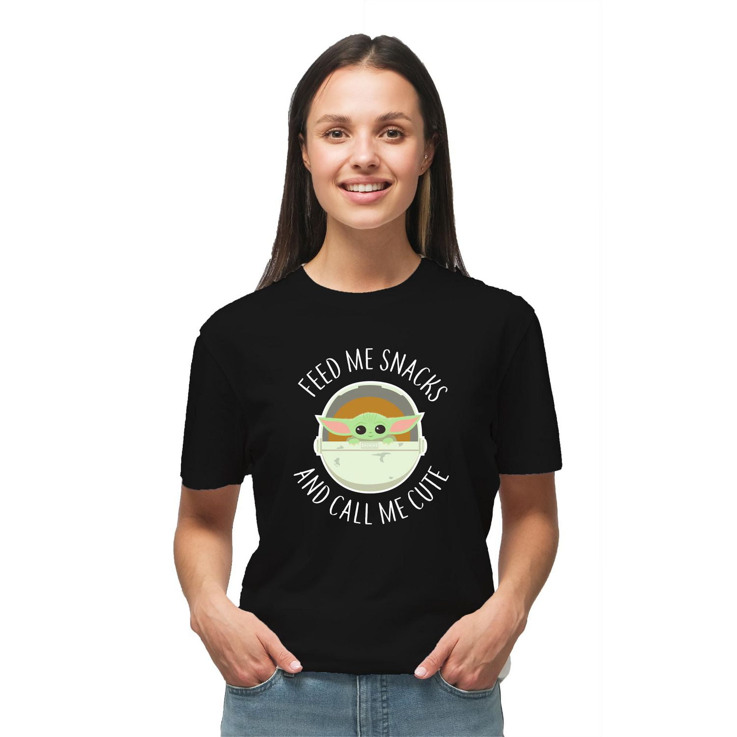 T-shirt à manches courtes pour femmes Star Wars The Mandalorian The Child Snacks