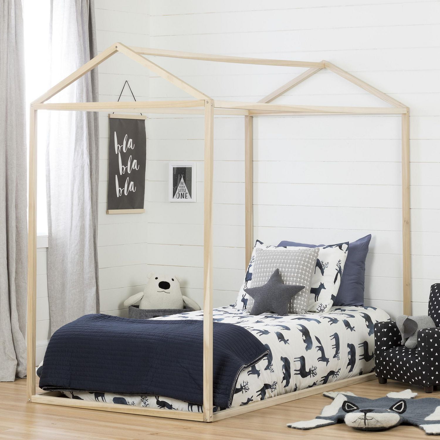 kids wooden house bed