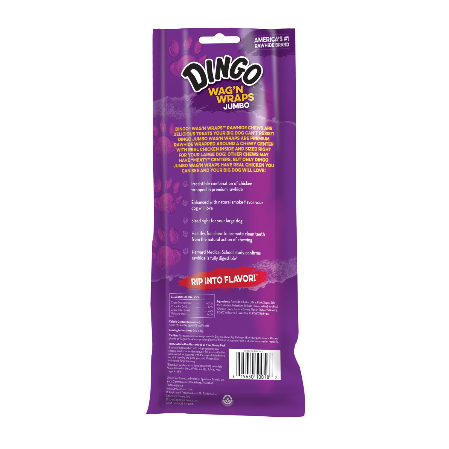 Dingo Wag n Wraps Jumbo 2 Count Made with Real Chicken Premium