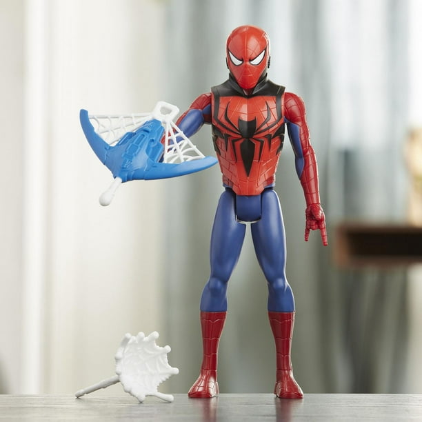Marvel Spider-Man Titan Hero Series Blast Gear - Figurine Spider-Man avec  lanceur et projectile 