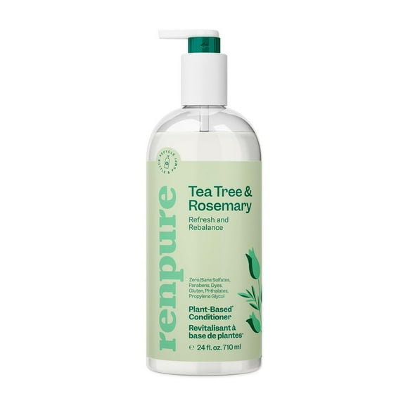 Renpure Tea Tree & Rosemary Conditioner, Plant Based - Refreshes & Rebalances Hair and Scalp - For Oily/Normal Hair - 24 Fl Oz, Refresh, Rebalance Conditioner