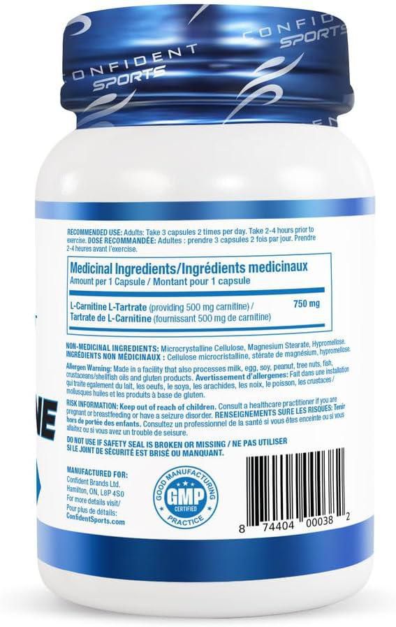 Confident Sports L-Carnitine Capsules, 80 Servings