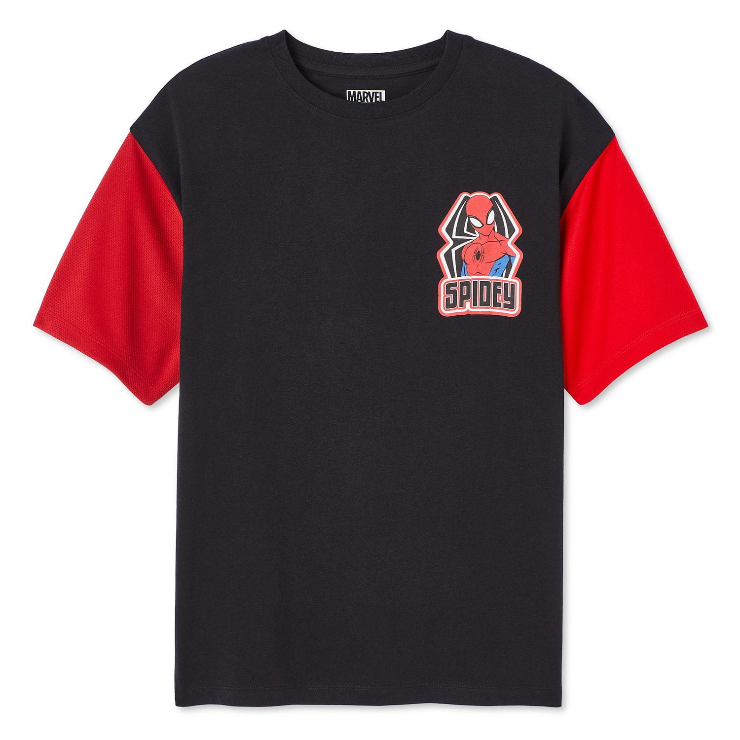 Marvel Boys' Spider-Man Mesh Sleeve Tee