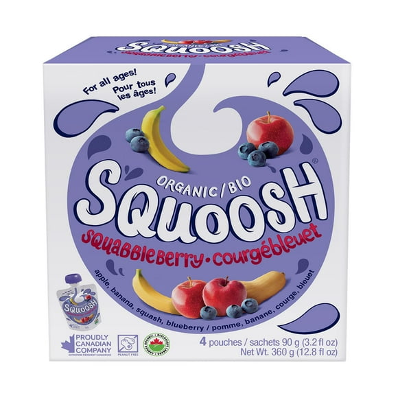 Squoosh Squabbleberry Organic Fruit & Veg Snack, 4 X 90 g